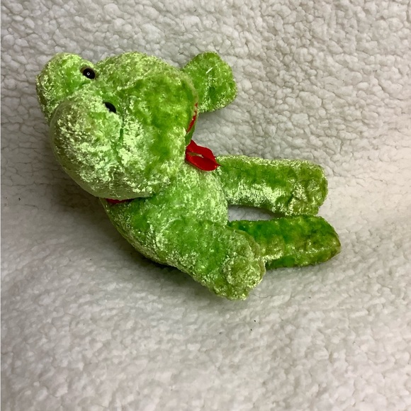 GANZ 10 inch Green Plush Frog Stuffed Animal Toy - Picture 3 of 5